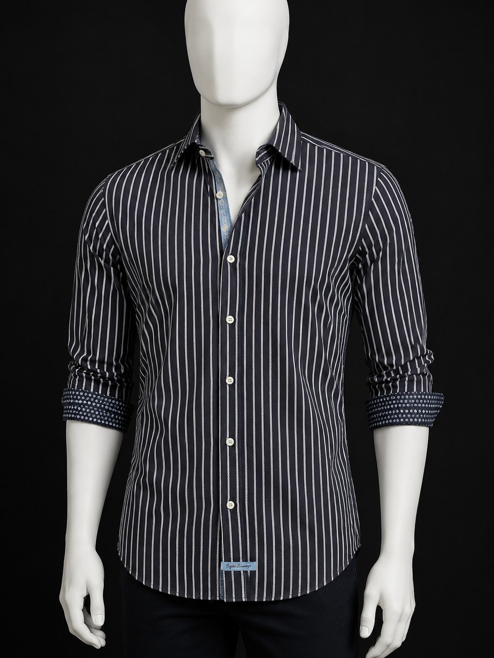 English Laundry Striped Shirt Mens 15 32/33 Long Sleeve Corporate Goth Y2K